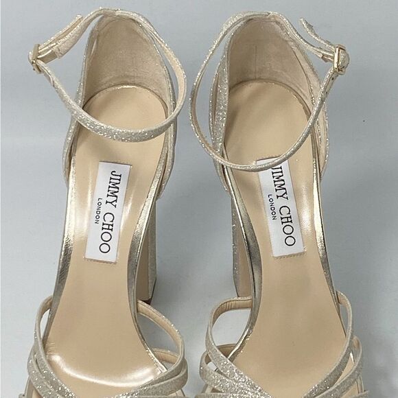 Jimmy Choo Isra 120MM Glitter Platform Sandals size 42 - Picture 6 of 13